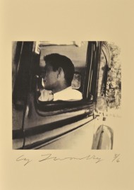Cy Twombly, "John Cage", Black Mt., 1952, dry print on cardboard &copy; Cy Twombly, photograph by Richard Cook.