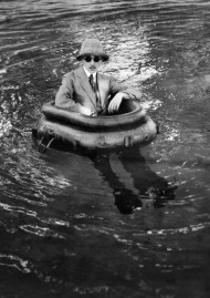 Jacques-Henri Lartigue, &ldquo;Zissou in his tyre-boat", Rouzat, July 14th 1911, black and white photograph. Photograph by Jacques-Henri Lartigue &copy; Minist&egrave;re de la Culture / AAJHL.