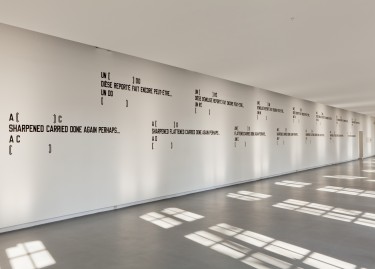 vue de l'exposition Lawrence Weiner - After crossing the river / Après la traversée du fleuve - Photographie Pascal Martinez vue de l'exposition Lawrence Weiner - After crossing the river / Après la traversée du fleuve - Photographie Pascal Martinez