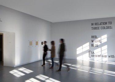 vue de l'exposition Lawrence Weiner - After crossing the river / Après la traversée du fleuve - Photographie Pascal Martinez vue de l'exposition Lawrence Weiner - After crossing the river / Après la traversée du fleuve - Photographie Pascal Martinez
