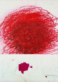Cy Twombly, "Pan, détail d’un polyptyque de 7 éléments", 1980, huile et pastel gras sur gravure sur papier