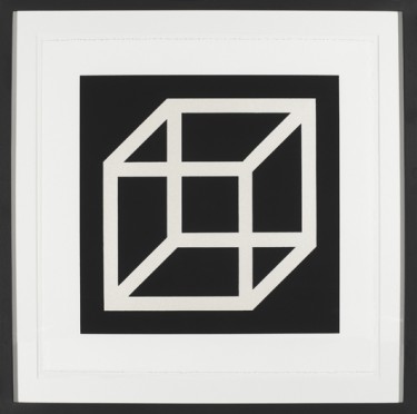 Open Cube in White on Black Open Cube in White on Black
